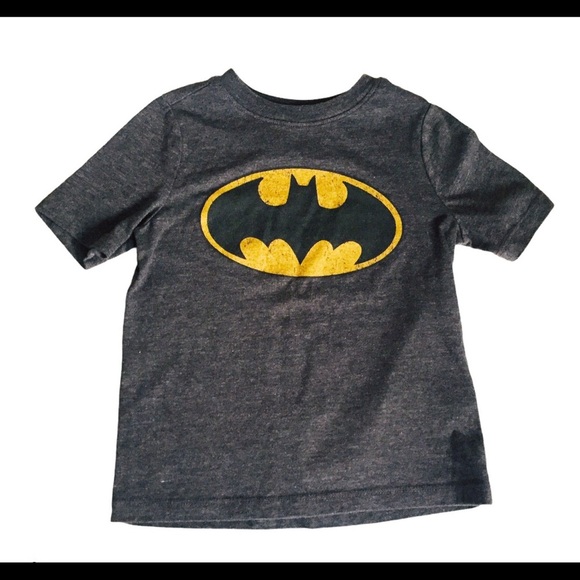 OLD NAVY BATMAN DC Comics Bat Signal Logo Tee/Top With Cap Sleeves Grey Boys 2T - Picture 5 of 14